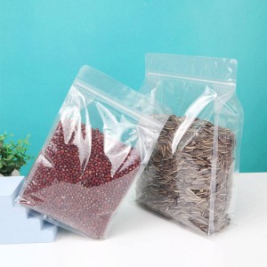 Degradable Recyclable Transparent Plastic Laminated Flat Bottom Eight Side Seal Food Packaging Bag