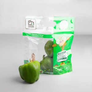 Frozen Food Antifogging Fresh Transparent Plastic Fresh Fruits Vegetables Packaging Bag With Vent Holes