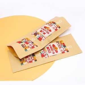 Reusable kraft paper zipper bags snack food packaging bag stand up pouch zipper bags with zipper
