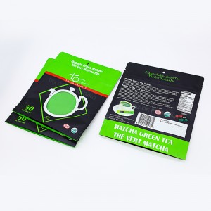 Custom Stand up Three Side Seal Packaging Printed Mylar Plastic Food Packing Bag for Coffee Tea Snack