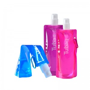 आउटडोर पोर्टेबल स्पोर्ट्स प्लास्टिक फोल्डिंग पानी की बोतल पानी बैग