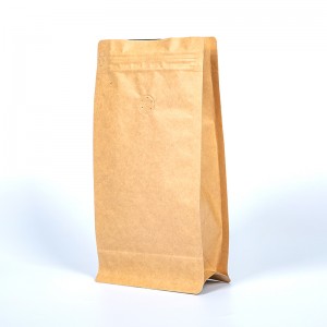 Matte Flat Bottom Coffee Packaging Bag With Valve