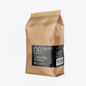 Kaheksa küljega suletav jõupaberist lamedapõhjaline biolagunev kohvipakend Alumine taaskasutatavast kott
