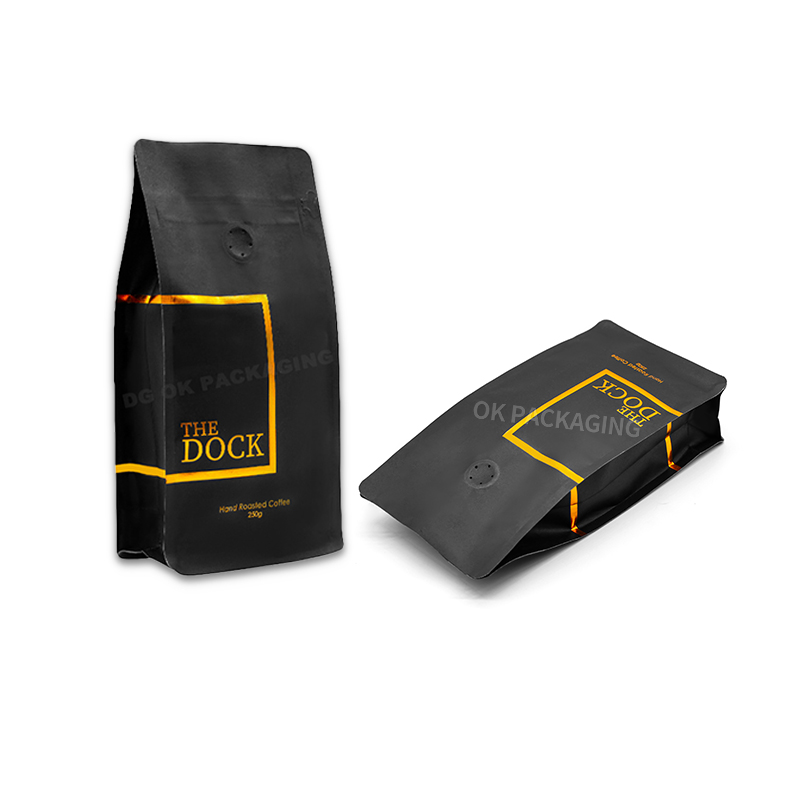 Nabubulok At Nare-recycle na Kraft Coffee Packaging Bag Kraft Coffee Bag Para sa Kape
