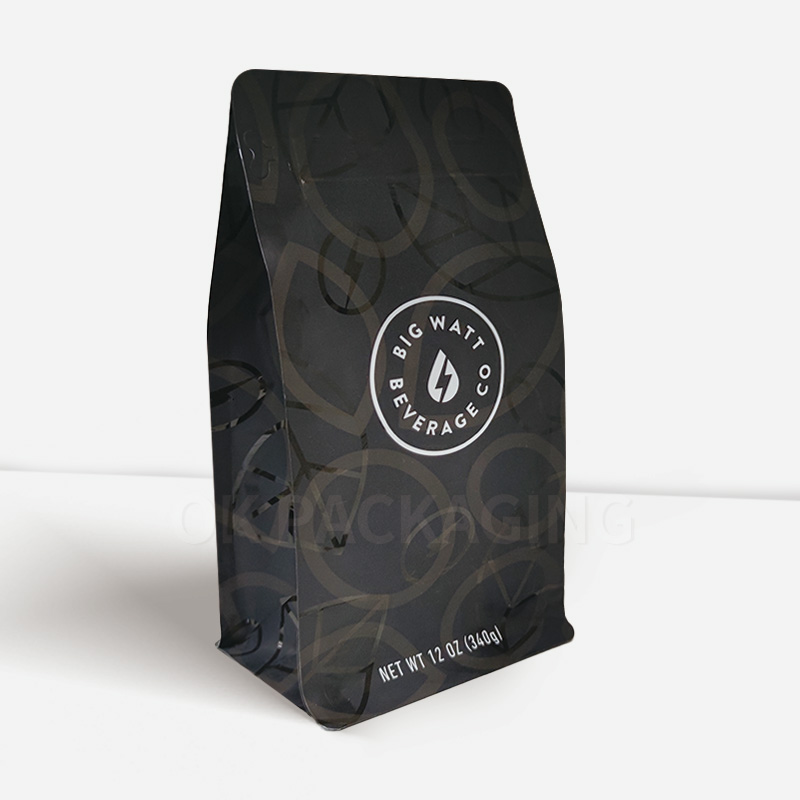 Custom Printing Aluminum Foil Zip lock Bag Flat Bottom Bag Zipper Coffee Packing For Coffee Beans