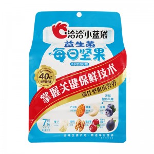 Custom wholesale Plastic ຄຸນະພາບສູງ Stand Up Zip Lock Pouches Flat Bottom Nut Food Packaging Bag for Food