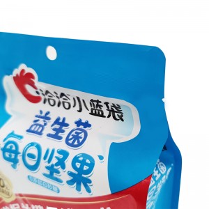 Anpassad grossist högkvalitativ plast Stand Up Zip Lock påsar Flat Botten Nut Food Packaging Bag för mat