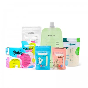 Kohandatud disainiga 6 untsi 8 untsi eelsteriliseeritud BPA Snd BPS tasuta ühekordselt kasutatavad beebi rinnapiimavastased kotid