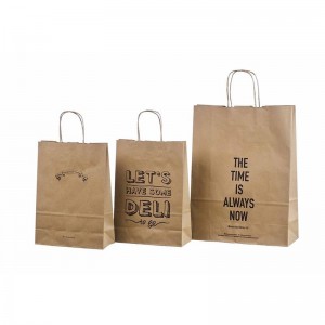 Custom Size Package Paper Handle Paper Bag Kraft Paper Shopping Bag