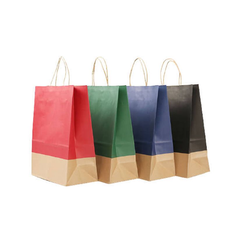 China Custom Size Package Paper Handle Paper Bag Kraft Paper Shopping ...