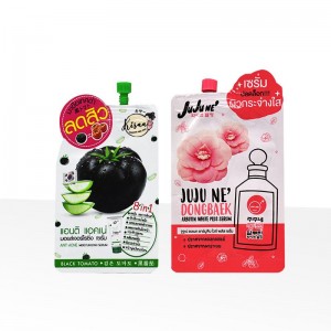 Logo persunalizatu Small Packaging Sample Liquid Cream Face Cosmetic Spout Pouch