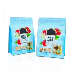 Custom Plastic Bag Nuts,Tea and Dried Fruit Pouch Flat Bottom Bag With Zipper