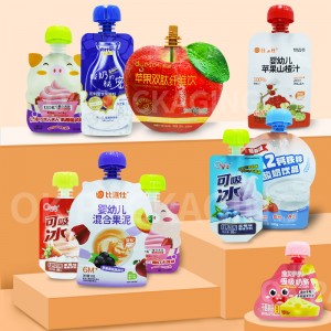 Custom Digital Printing Baby Food Juice Milk Spout Pouch 100ml 500ml Capacities Digital Gravure Printing Stand UP Packaging for Beverages