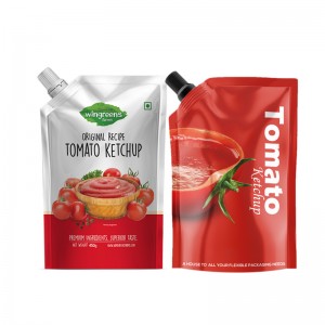Custom nga Ketchup Packaging Bags Foil spout pouch