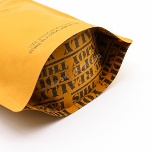 Prilagojena vrečka za kavo, okolju prijazna 1000 g, stoječe rumene vrečke za kavo iz kraft papirja za ventil