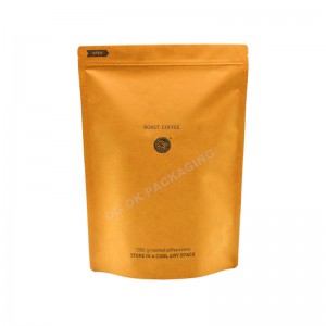 Індивідуальний кавовий мішок, екологічно чистий, 1000 г, стоячий жовтий кавовий пакет з крафт-паперу для Valve