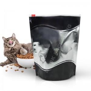 Прилагодена пластична патент торбичка за пакување храна за кучиња за миленичиња Застана торбичка за храна за домашни миленици со лизгачка патент и прозорец