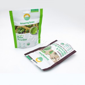 Dostosowana torba plastikowa 100g 250g 500g 1000g Kale Torba do pakowania w proszku Stojąca torebka na paszę / żywność / orzech