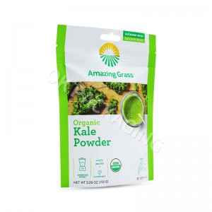 Personnalisés plastik sak 100g 250g 500g 1000g Kale poud anbalaj sak kanpe sak pou poud/manje/nwa