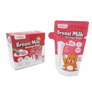 Wholesale Custom Printed Zipper Plastic Stand Up Packaging Hiki ke hoohana hou ia BPA Free Baby Food Pouch Breastmilk Breast Milk Storage Bags.