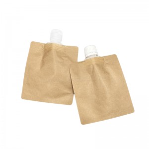 OK Packaging Reusable Spout Pouch Bags 100ml 250ml Special Shape Kraft Biodegradable Spout Pouch With Spout