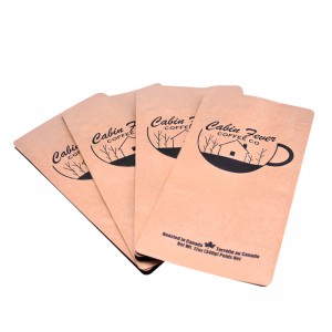 Compostable Biodegradable Flat Bottom Kraft Paper Food Packing Zipper Pouch Custom Printed Coffee Tea Packaging Bag With Valve