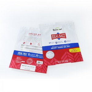 Custom printed magic zip aluminium foil stand up pouch sea salt /cassava/wheat flour food packaging bag recyclable magic zip top