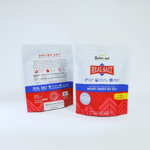 Custom printed magic zip aluminium foil stand up pouch sea salt /cassava/wheat flour food packaging bag recyclable magic zip top