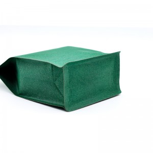 Omenala ebi ebi Biodegradable Flat Bottom Package Kraft Paper Tea Bag 250g 500g 1000g Agwa kọfị akpa akpa akpa na Valve