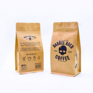 Sacos de café de fundo plano vazios compostáveis ​​impressos personalizados com válvula e zíper para embalagens de grãos de café/chá