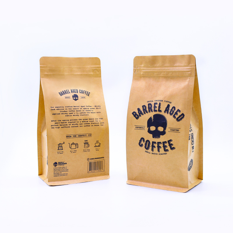 250g 8oz 1/2lb coffee bags Kraft Paper Stand up Zipper Pouches with Valve |  Shenzhen Parfait Industry Co.,Ltd