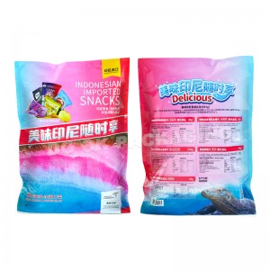 Borsa di plastica laminata richiudibile cù zip cù imballaggio in sacchetti di stand up per pacchettu alimentari