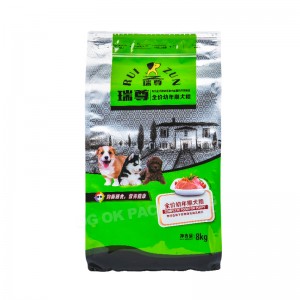Borsa per imballaggio per alimenti per cani con chiusura a zip in plastica riciclata personalizzata per dolcetti per cani con cursore
