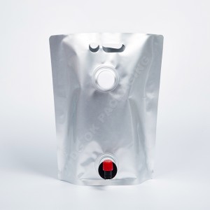 Trgovina na debelo1.5L 2L 3L 5L vrečka za pakiranje tekočine, stoječa vrečka iz aluminijaste folije v škatlah, torbica z izlivom in ventilom