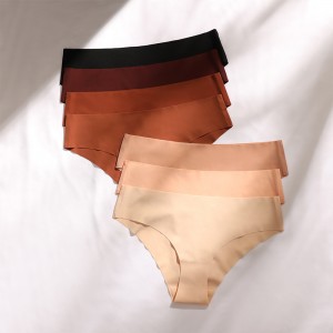 Women Ice Silk Medium Waist Underwear Breathable Seamless Panties