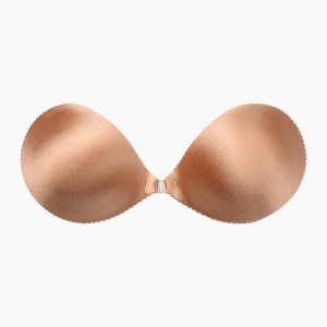 FRONT CLOSURE CLOTH NUDE SERRATED STRAPLESS STICKY BRA