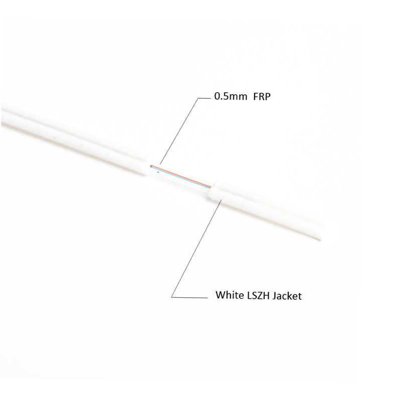 Wholesale Fiber Optic 2 Core Supplier –  White Falt FRP FTTH drop cable for home – Guangdian Communication