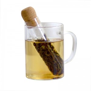 Clear Cork Borosilicate Glass Tea Tube Strainer TT-TI010