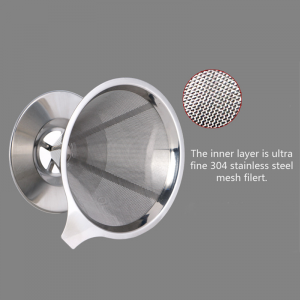 New Arrival Reusable Metal Stainless Steel Permanent Cone Coffee Filter