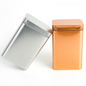 Square tinplate tea tin can container