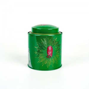 Green Double Lid Metal Storage Tea tin can TTC-010