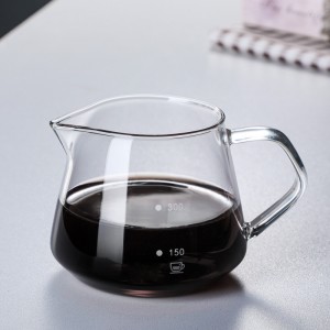 10 OZ Pour Over glass Coffee Maker with glass steel Filter GM-300LS
