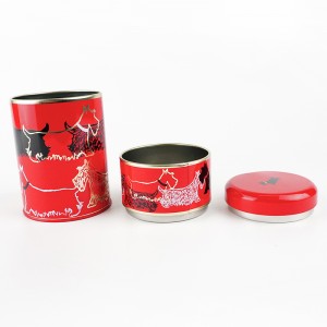 Exquisite pet food tea tin can with lid