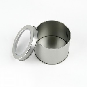 Round Tealight Gift Box Metal Packaging Box With Lid