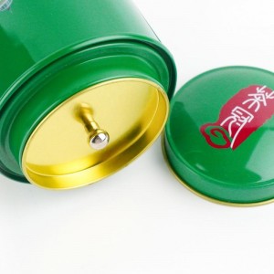 Green Double Lid Metal Storage Tea tin can TTC-010