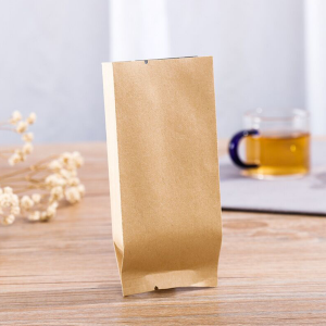 Eco-Friendly Food Zipper Stand up Pouch Packaging Compostable Coffee Tea Kraft Paper