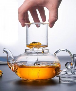 300ml glass tea pot with infuser stovetop safe