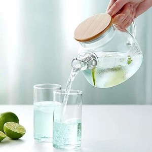 Glass teapot with stainless steel infuser and lid
