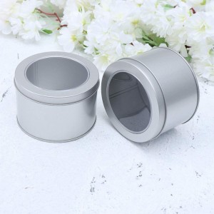 Round Tealight Gift Box Metal Packaging Box With Lid