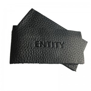 Genuine Leather Patch Label With Embossed Logo For High Quality JEANS